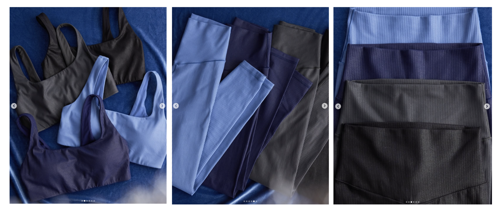 Example of Aerie using an Instagram post to share product photos of new sports bra and legging sets.