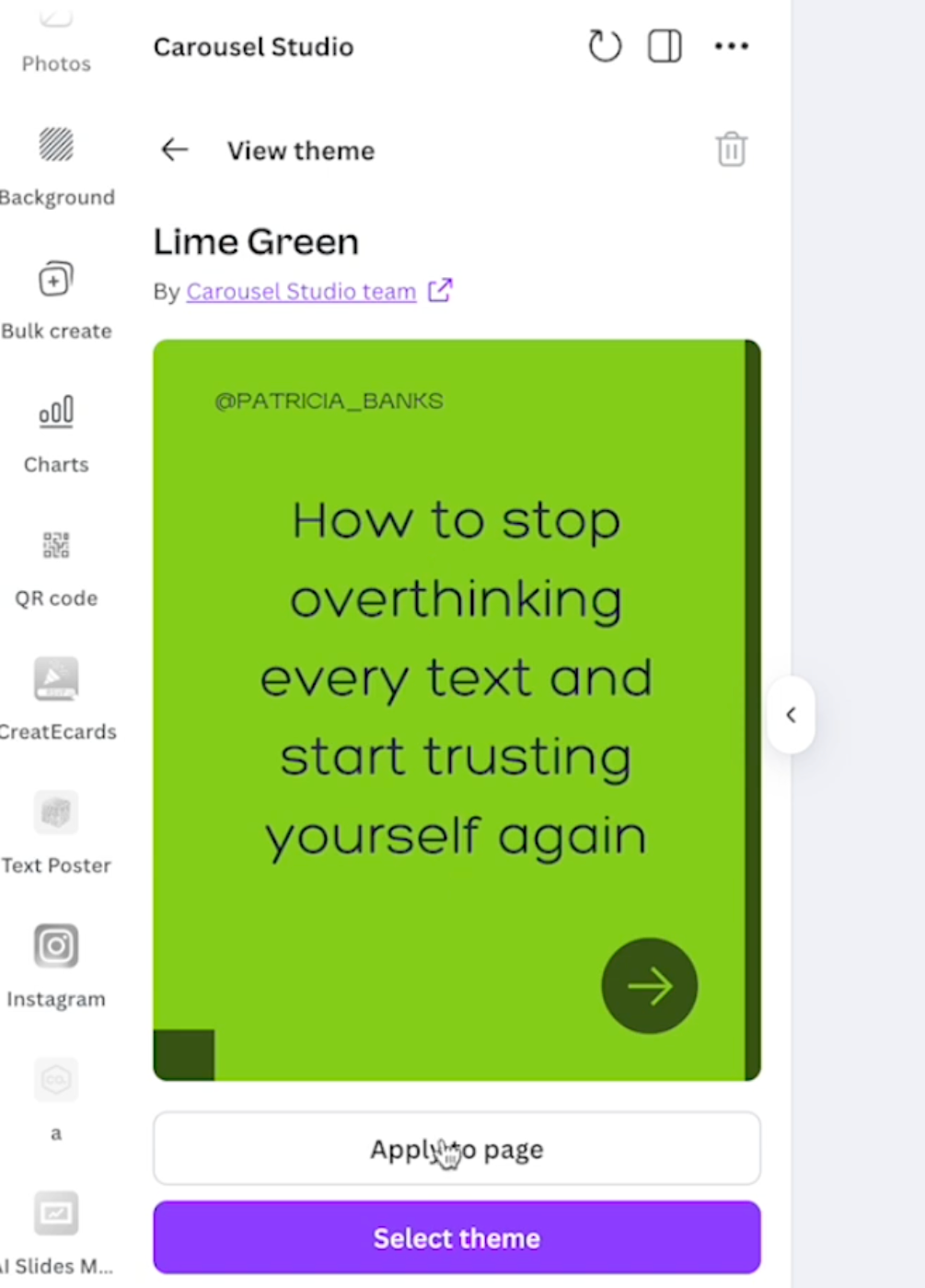 Screenshot of how to change background patterns and design elements.